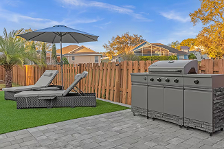 Luxury beachfront property exterior