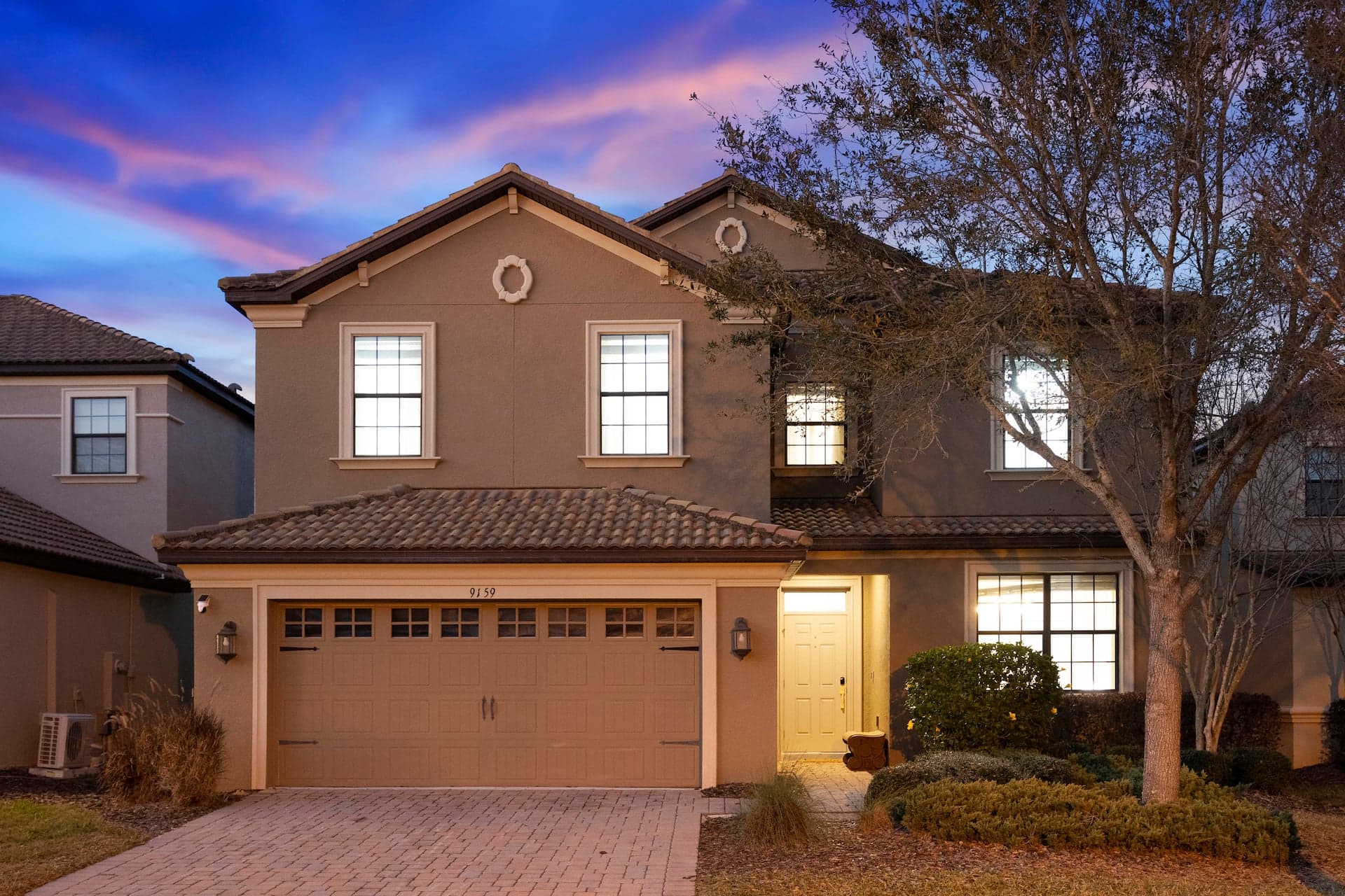 Luxury real estate property with stunning sunset view